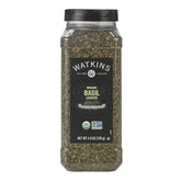 Watkins Organic Basil bulk pack front view highlighting premium flavor in kitchens