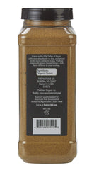 Watkins Organic Ground Cumin pour closeup, enhances curries and chili.