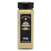 Watkins Organic Onion Powder jar close-up highlighting premium savory depth