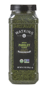 Watkins Organic Parsley bulk close-up showing fresh aroma for flavor-rich dishes