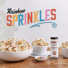 Watkins Rainbow Sprinkles close-up highlights bright hues and non-GMO gluten-free ingredients