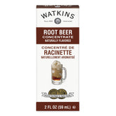 Watkins Root Beer Concentrate bottle shown for rich flavor in recipes.