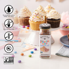 Watkins Sugar Rainbow Decorating close-up highlights sparkling rainbow crystals
