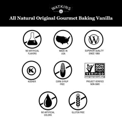 Watkins vanilla 32oz bottle baking-setup ready for cookies