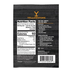 Watkins Yellowstone Cattleman Steak Marinade label closeup showing garlic and spices blend.