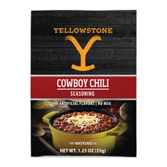 Watkins Yellowstone Cowboy Chili Seasoning jar-front view reveals bold flavor for chili