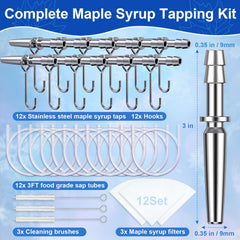 WAVEBEEXS taps and hooks securing buckets for steady sap collection.