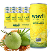 Wavii Hydration coconut water can with pineapple, natural electrolytes for daily refreshment.