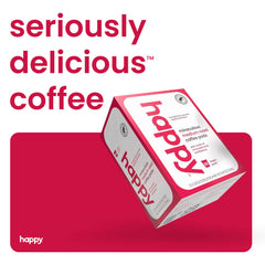 We Are Happy medium roast pods ready for quick, effortless mornings.
