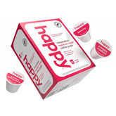 We Are Happy coffee pods packaging for quick, convenient single-serve brews.