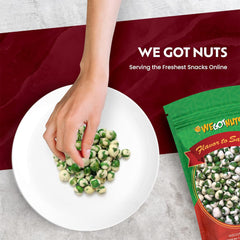 We Got Nuts serving bowl showcases Wasabi Peas as a quick snack.
