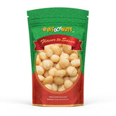 We Got Nuts Raw Deluxe Macadamia Nuts shelled and unsalted for keto-friendly snacking.