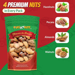We Got Nuts raw unsalted mixed nuts in-shell close-up for on-the-go nutrition.
