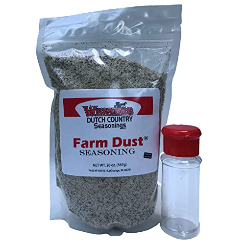 Weavers Dutch Farm Dust Seasoning bottle pour enhances eggs and vegetables