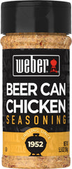 Weber Beer Can Chicken Seasoning bottle for bold grill-ready flavor.
