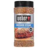 Weber Chicago Steak Seasoning bottle highlighting bold flavor for beef