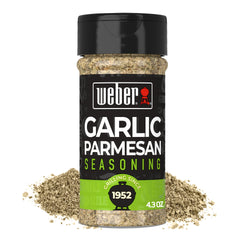Weber Garlic Parmesan Seasoning on grilled steak adds savory crust