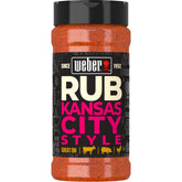 Weber KC BBQ Dry Rub bottle front for bold grilling flavors.