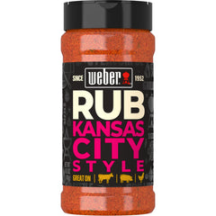 Weber KC BBQ Dry Rub bottle front for bold grilling flavors.