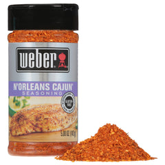Weber N'Orleans Cajun Seasoning on rice creates a vibrant touch.