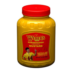 Weber's original horseradish mustard bottle, bold flavor for sandwiches and snacks
