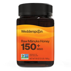 Wedderspoon Manuka honey jar close-up showing creamy texture for daily wellness.