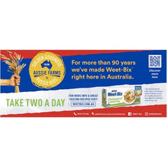 Weet-Bix Original bowl with fruit topping, balanced start with iron.