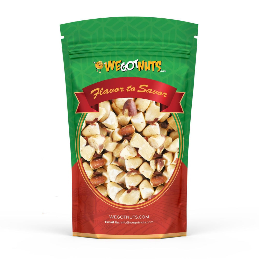 We Got Nuts roasted salted Brazil nuts in a 3lb bag for easy, flavorful snacking.