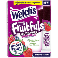 Welch's Absolute Fruitfuls Berry Medley packaging for on-the-go snacking.