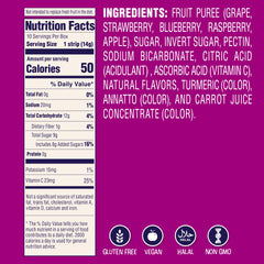 Close-up of Welch's Absolute Fruitfuls Berry Medley strips showing soft, non-sticky texture.