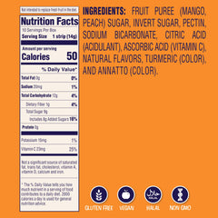 Welch's Absolute Fruitfuls Mango Peach texture closeup highlights soft, juicy strips