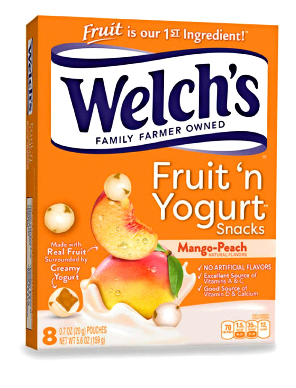 Welch's fruit 'n yogurt mango-peach pouches offer portable snacking for on the go tastes.