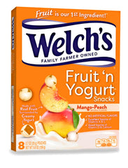 Welch's fruit 'n yogurt mango-peach pouches offer portable snacking for on the go tastes.