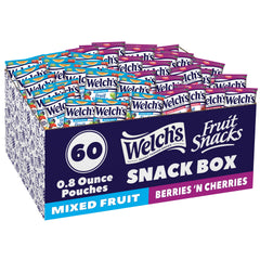 Welch's Fruit Snacks mixed fruit and berries variety pack, ideal for kid-friendly lunchboxes.