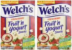 Welch's Strawberry Fruit-n-Yogurt Snacks closeup showcases a convenient on-the-go treat.