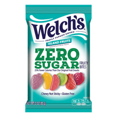 Welch's Zero Sugar Fruity Bites Island Fruits pack, gluten-free on-the-go snack