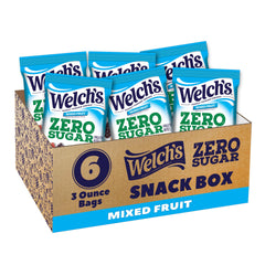 Welch's Zero Sugar Fruity Bites mixed-fruit box for gluten-free snacking on the go.