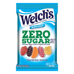 Welch's Zero Sugar Fruity Bites mixed fruit pack, gluten-free and sugar-free for on-the-go.