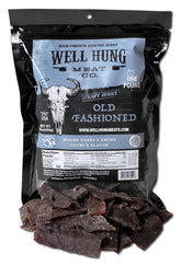 Well Hung Old Fashioned Beef Jerky bag for convenient snacking on the go.