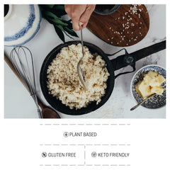 Well Lean Konjac Shirataki Rice served over a colorful stir-fry