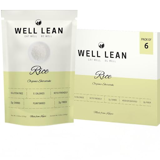 Well Lean Konjac Shirataki Rice pack highlights an organic, low-carb base for meals