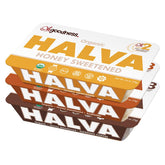 Wellbee's OhGoodness Honey Halva 3-pack front view, grab-and-go snack with clean ingredients.