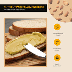Close-up of Wellbee's White Almond Butter ingredients label highlighting blanched almonds.