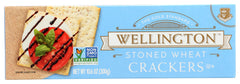 Wellington Cracker Stoned Wheat packshot; crisp and versatile snacks.