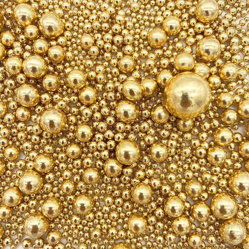 Weraru gold pearl sugar sprinkles bottle front showing decorative cake topping option