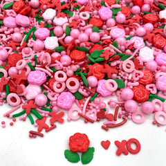 Weraru Rose Hearts Sprinkles toppers for cookies and desserts