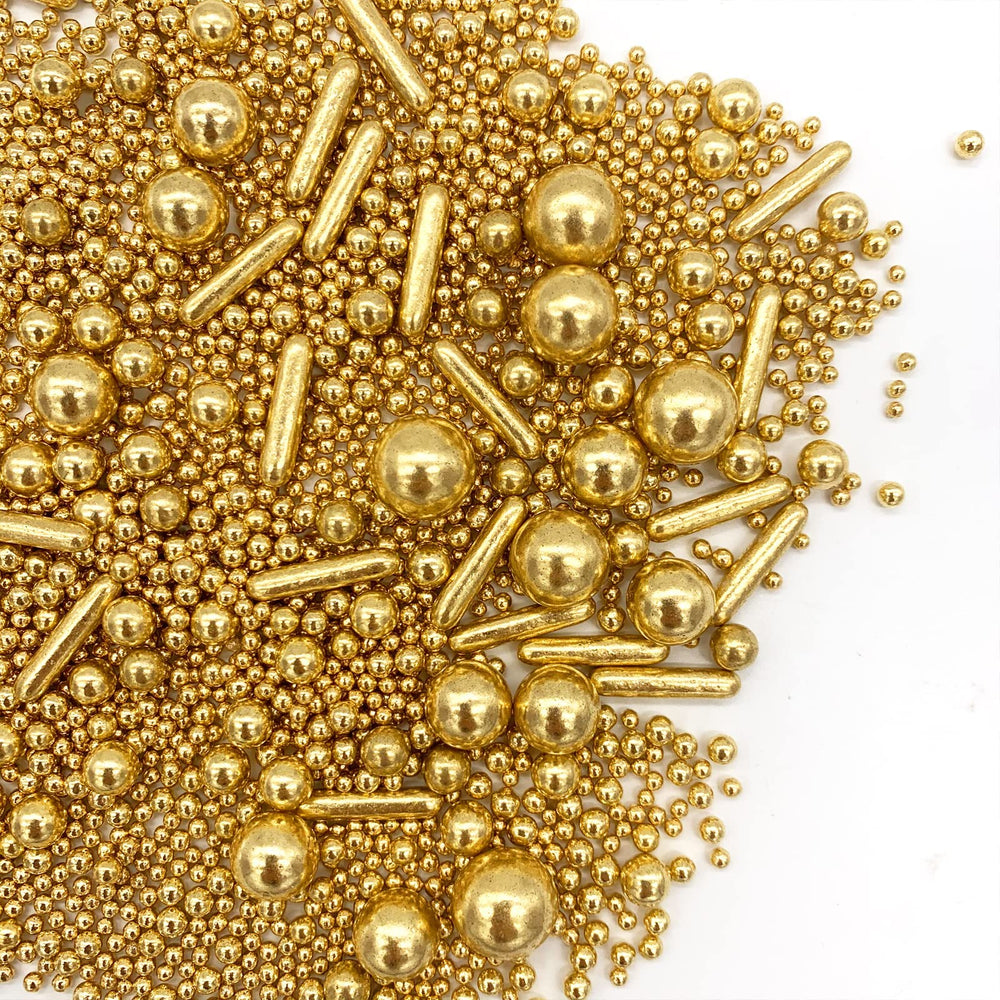 Weraru gold pearl sugar sprinkles in the shaker bottle add decorative sparkle to desserts