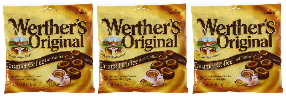Werther's Original caramel coffee hard candies pack, perfect for on-the-go indulgence.