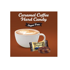 Werther's Original creamy caramel swirls with coffee for a smooth, satisfying bite.