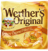 Werther's Original Creamy Caramel Filled Hard Candies 3-pack on display, ideal for sharing.